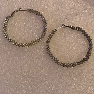 Crystal hoops earring